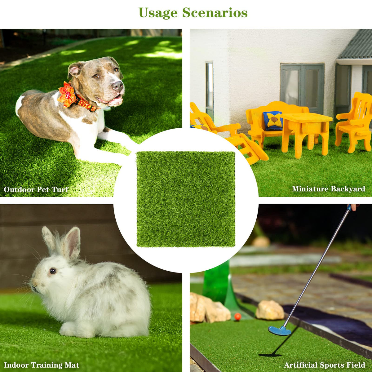 TURSTIN grass tile garden decor used in a small backyard design