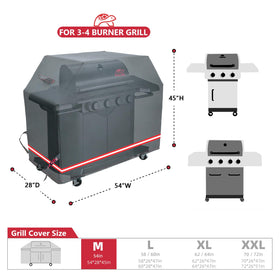 Turtle Life grill cover side view shows durable straps securing fit