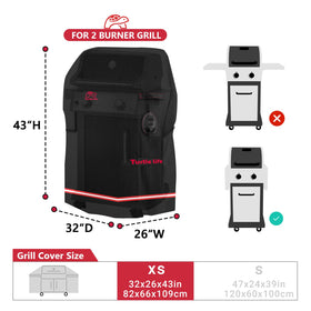 Turtle Life grill cover showing side handles and straps for secure fit