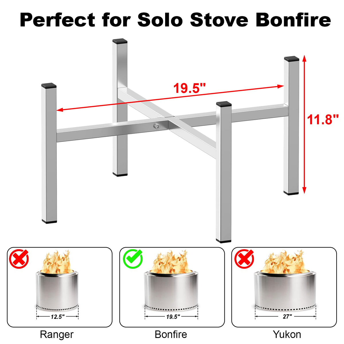 Tusivo firepit stand assembly tools included for quick setup and easy storage.