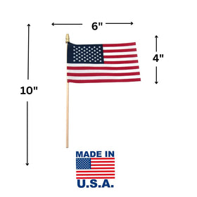 TUTARE 50 American flag on a stick ideal for parades and Memorial Day.