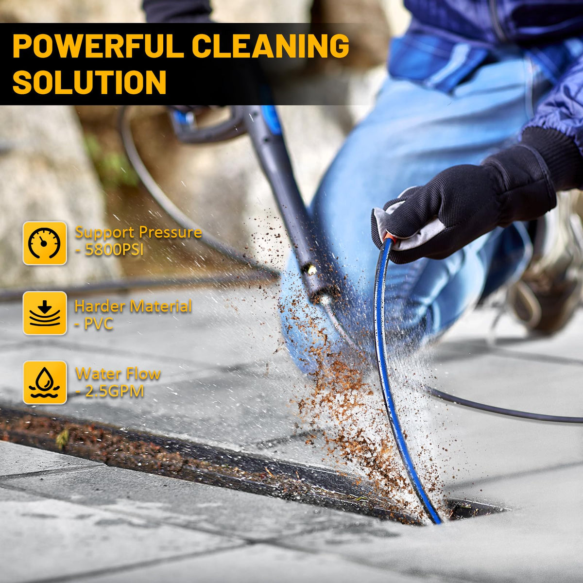 TUTULUCK front-back nozzle set delivers powerful clog clearance