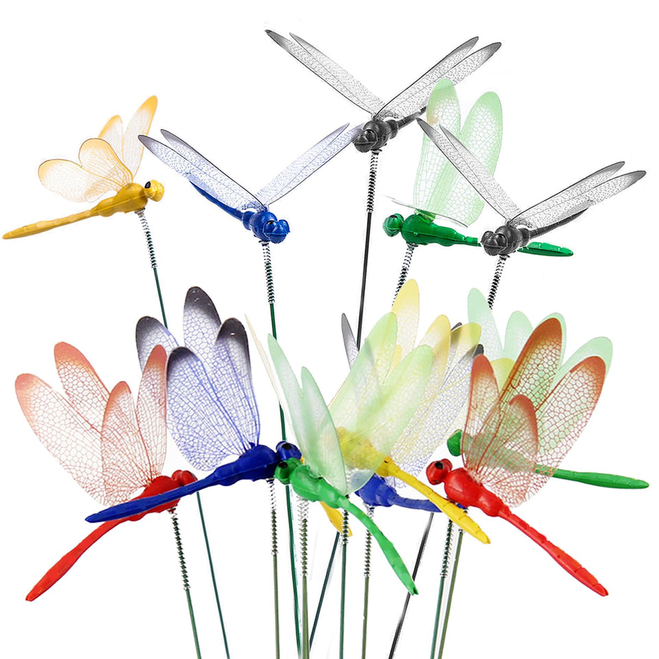 Tuxiaobu dragonfly stake 12pc set enhancing garden decor