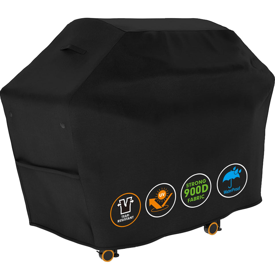 Tuyeho grill cover with side fasteners fits 65L x 30W x 46H grills for secure protection