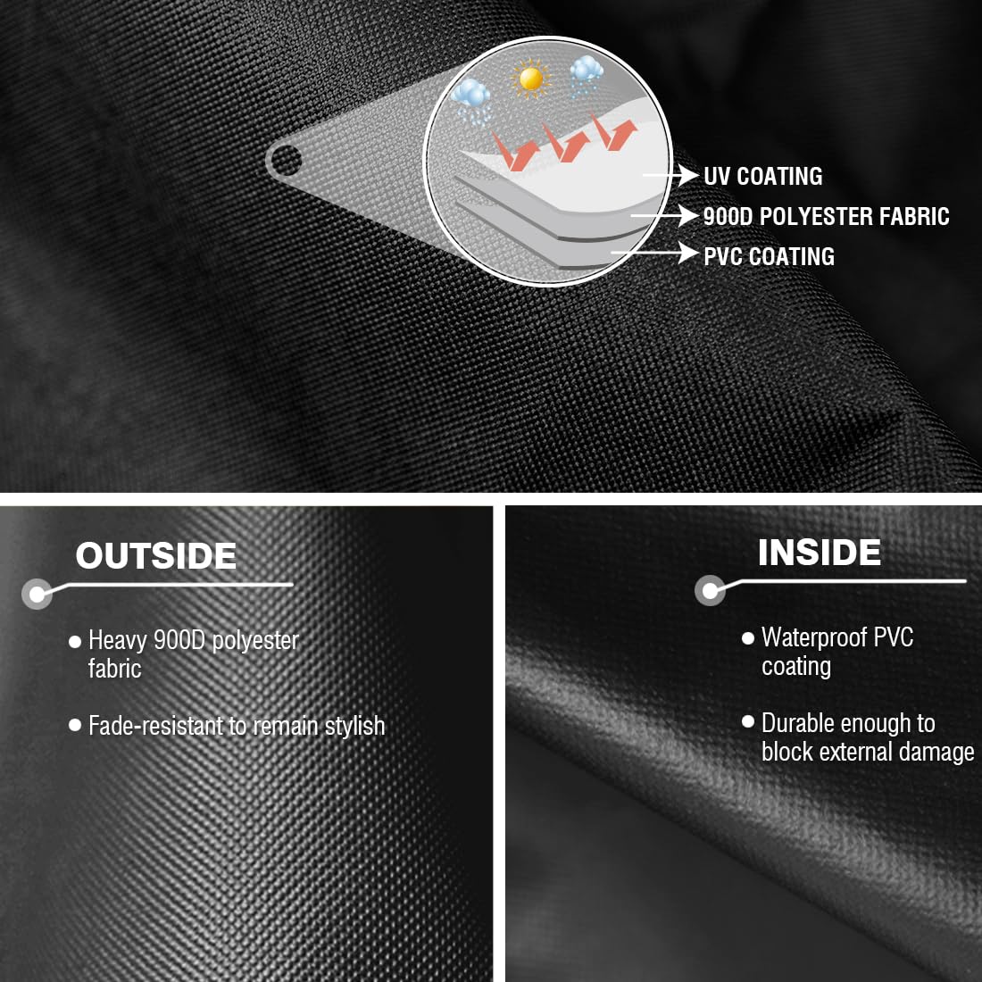 Tuyeho grill cover features robust stitching for tear resistance