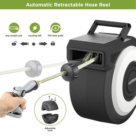 180 degree swivel bracket on Tuyeho hose reel for wide reach