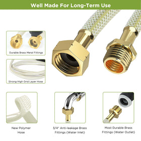 Tuyeho brass fittings on hose reel for durable connections