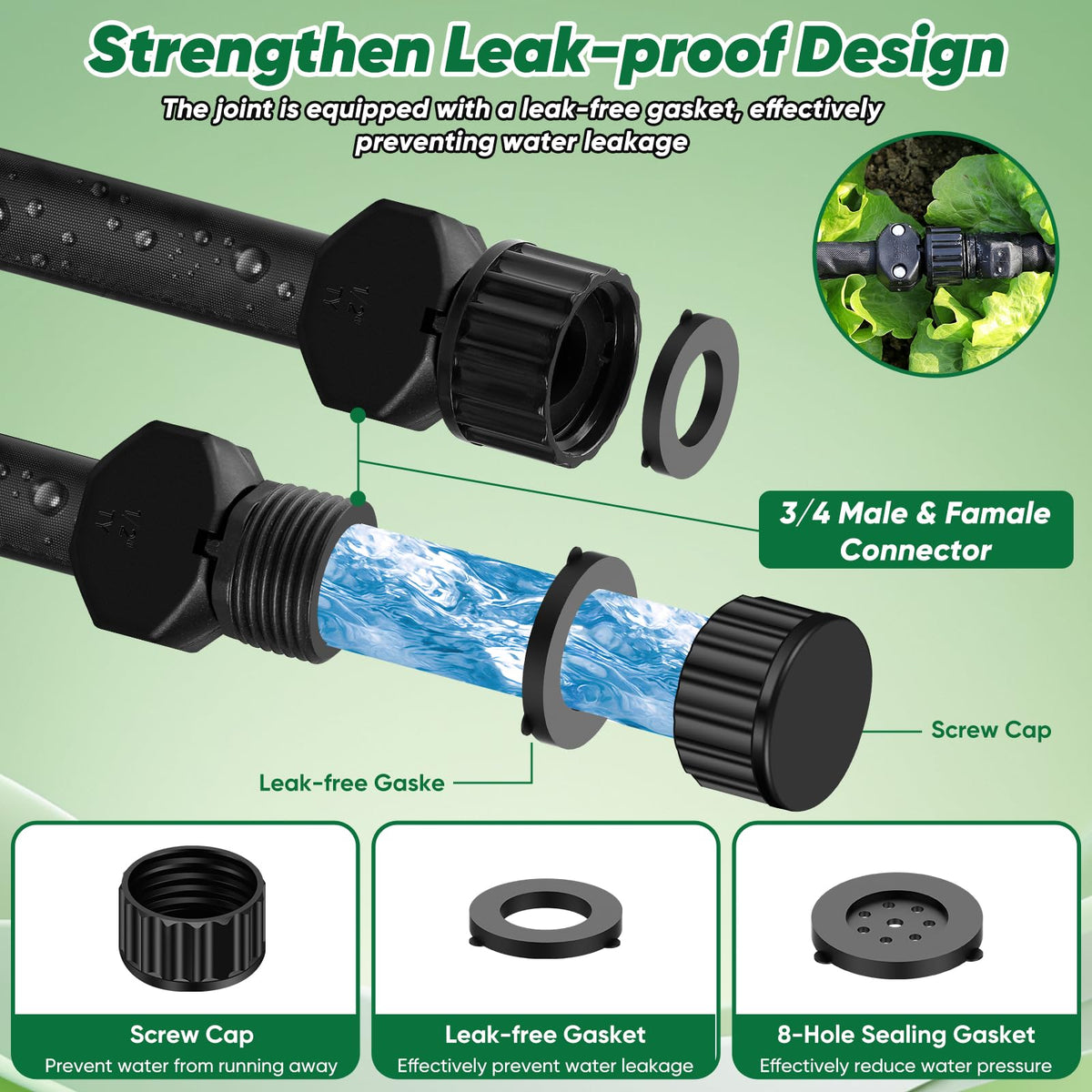 Tuzoc root-watering distribution concentrates moisture at plant roots
