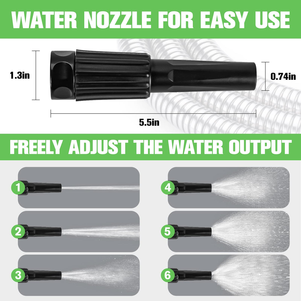 TVKB anti kink anti tangle design keeps hose manageable on rough terrain.
