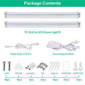 TVTUTPWY T5 Grow Lights energy-efficient setup around 20W total