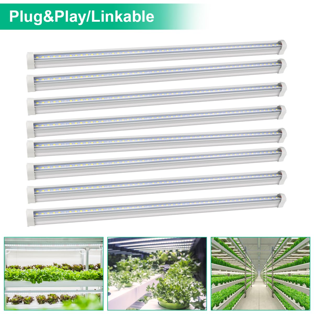 TVTUTPWY T5 Grow Lights kit with mounting tape and clips