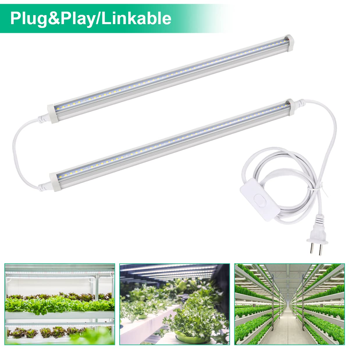 TVTUTPWY T5 Grow Lights energy-efficient 20W with bright output.