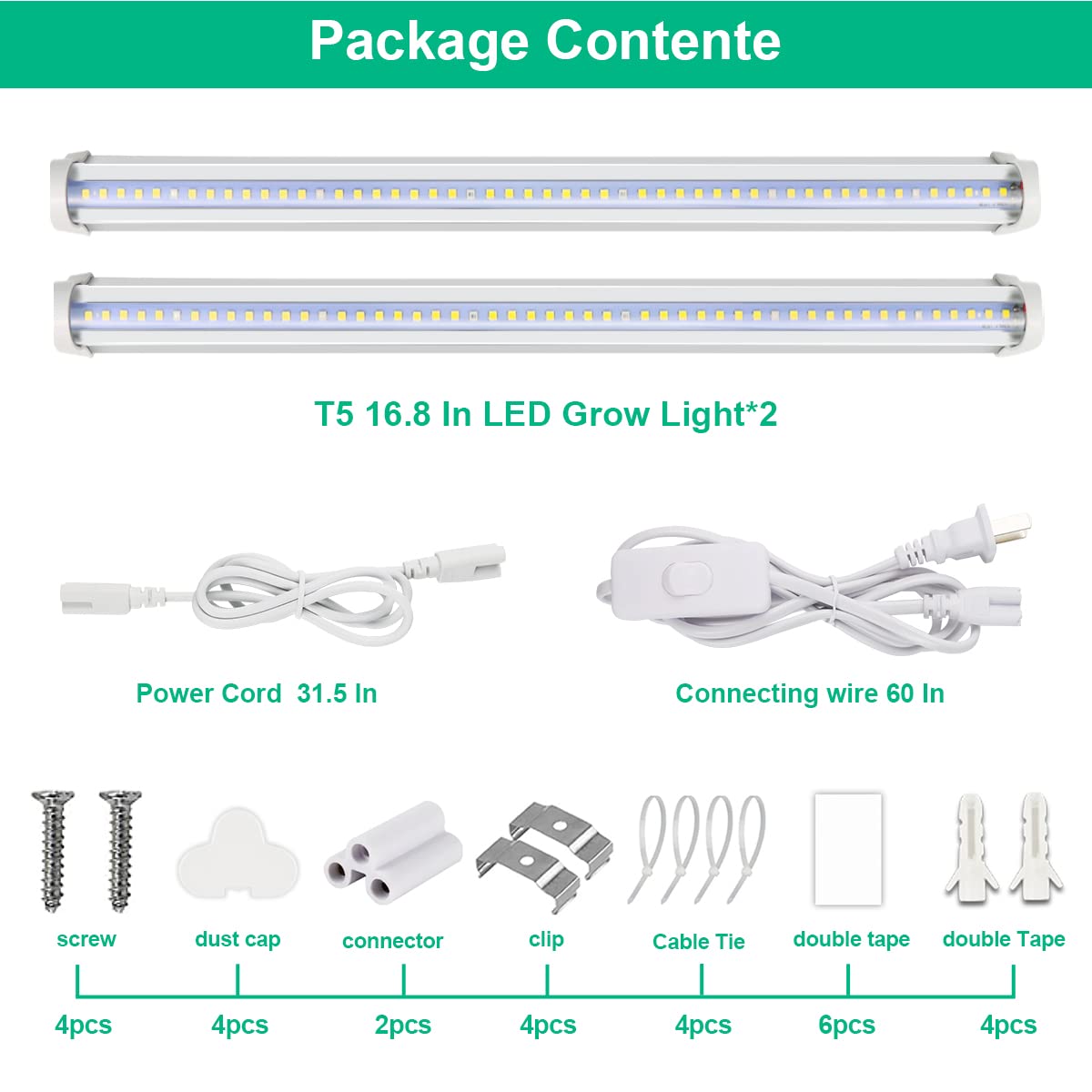 TVTUTPWY T5 Grow Lights 1.4ft strip illuminates indoor flowers.