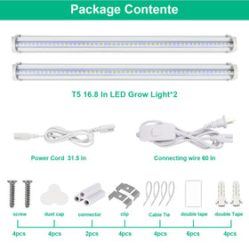 TVTUTPWY T5 Grow Lights 1.4ft strip illuminates indoor flowers.