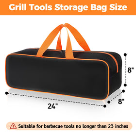 TWAKAP grill tool storage bag open zipper for easy access to contents