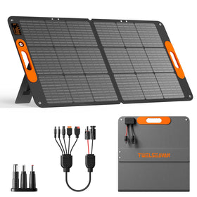 TWELSEAVAN 110W solar panel folded for easy transport and quick setup.