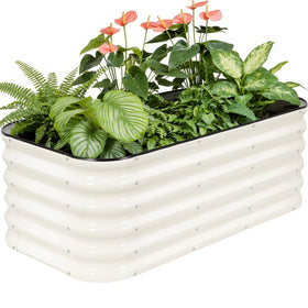 TwentyNext galvanized raised bed exterior, side view for durable outdoor gardening