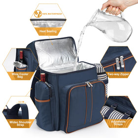 TwentyNext picnic backpack with wine holder for convenient bottle transport.
