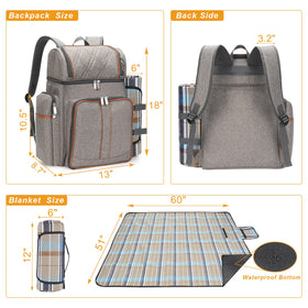 TwentyNext picnic tableware set ready for four with plates, flatware, and glasses