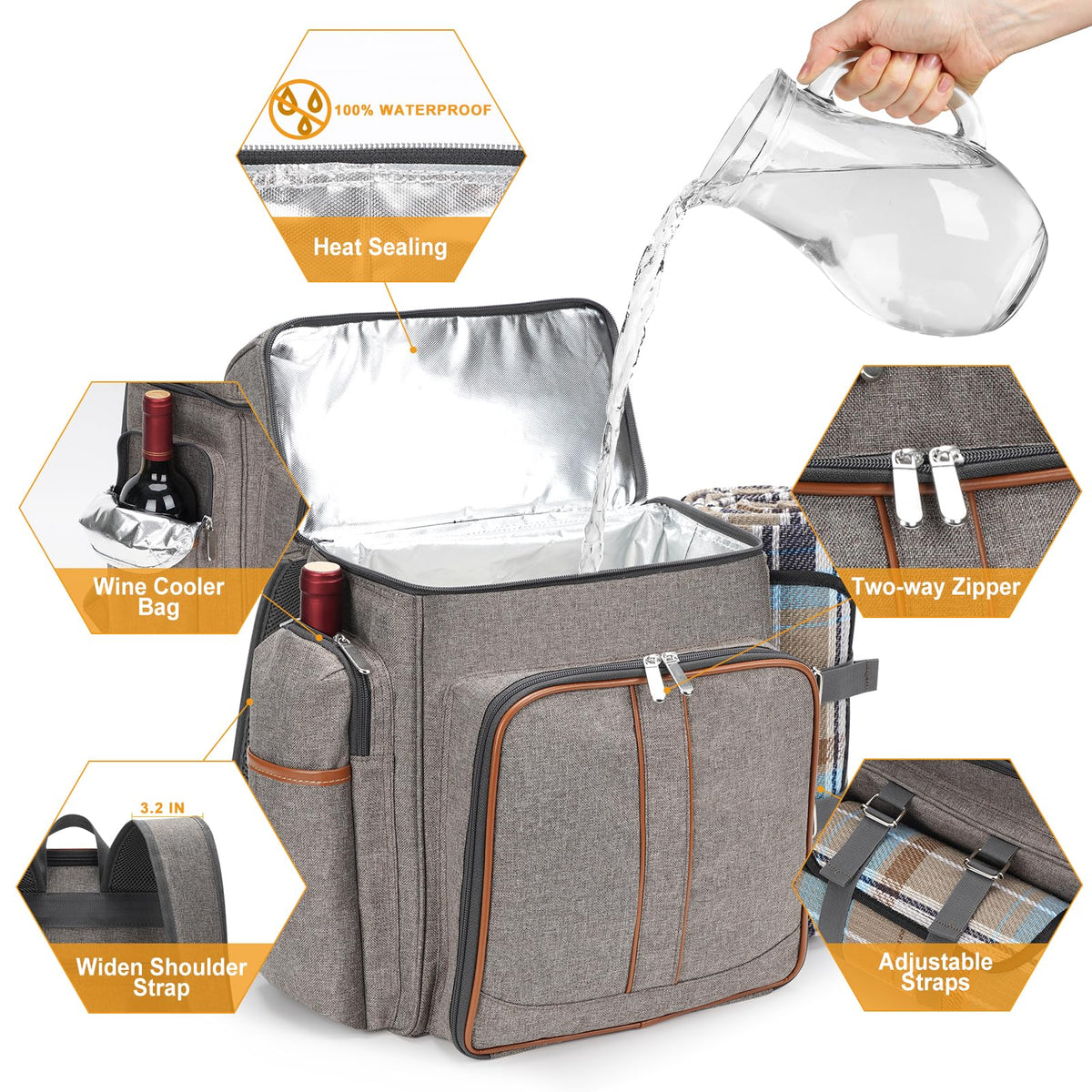 TwentyNext large picnic blanket with waterproof backing for damp grass