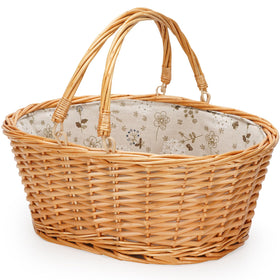 TwentyNext wicker picnic basket with double folding handles, ideal for easy transport on outdoor outings