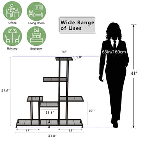 Twhep 12-pot capacity display with spaced tiers
