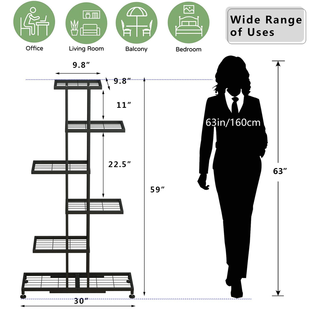 Twhep wide-spaced shelves prevent crowding and improve airflow