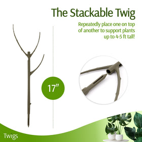 Twigs GA Moonstone stake in outdoor garden setting supports climbing vines.