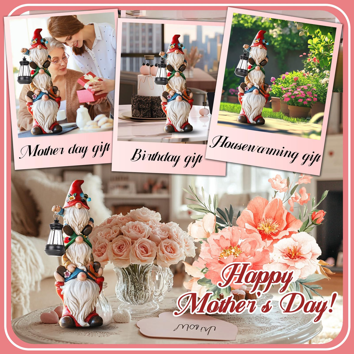 Twinbling 12-inch garden gnome statue adds whimsy to any outdoor space.