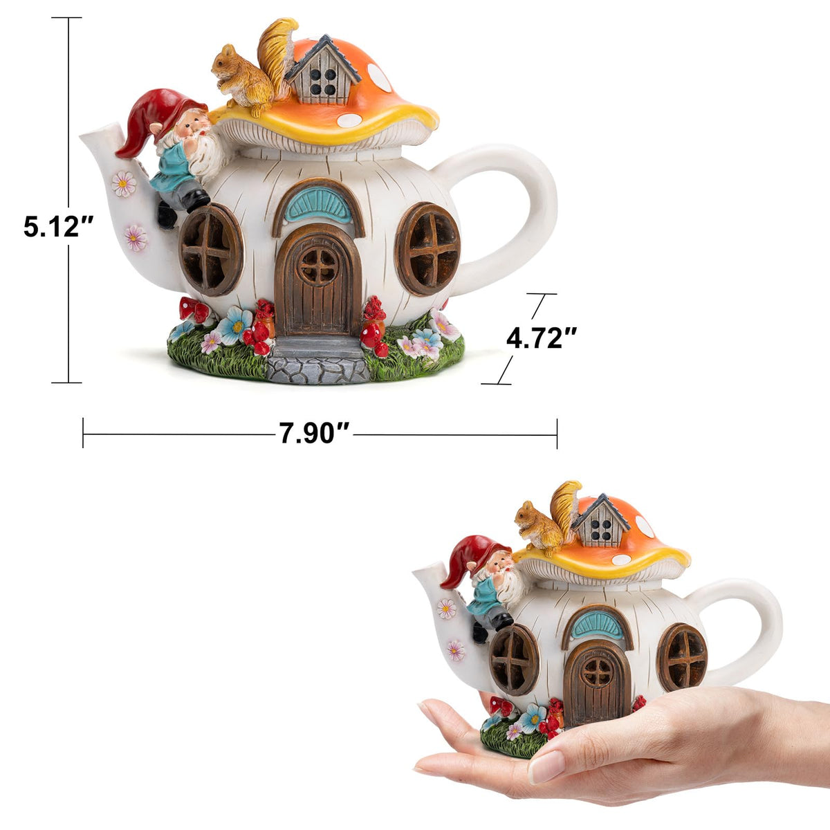 Twinbling garden-gnome-squirrel-statue adds whimsy to outdoor spaces and fairy gardens