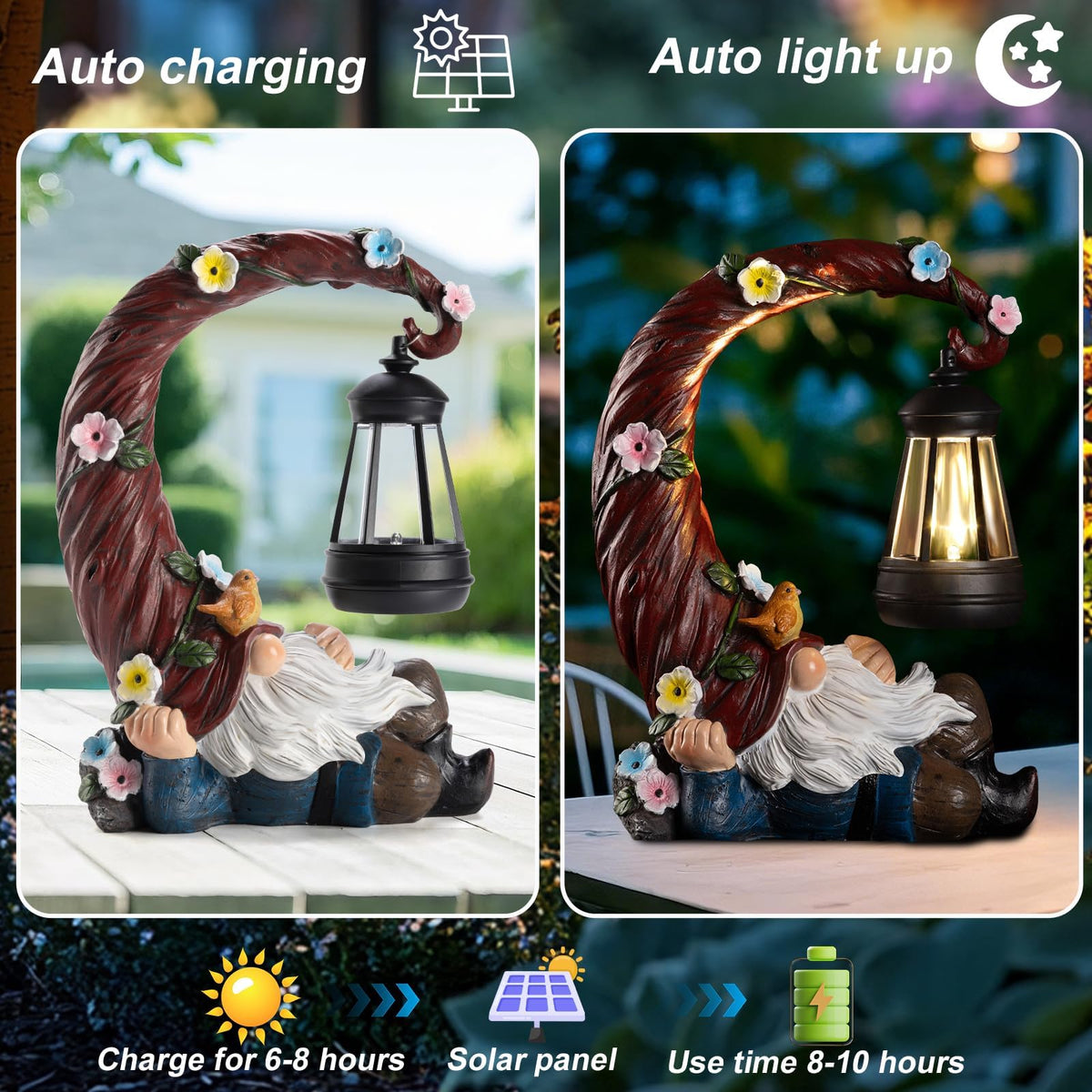 Twinbling indoor-outdoor decor gnome complements any space.