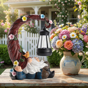 Twinbling IP65 waterproof resin gnome withstands rain and weather.