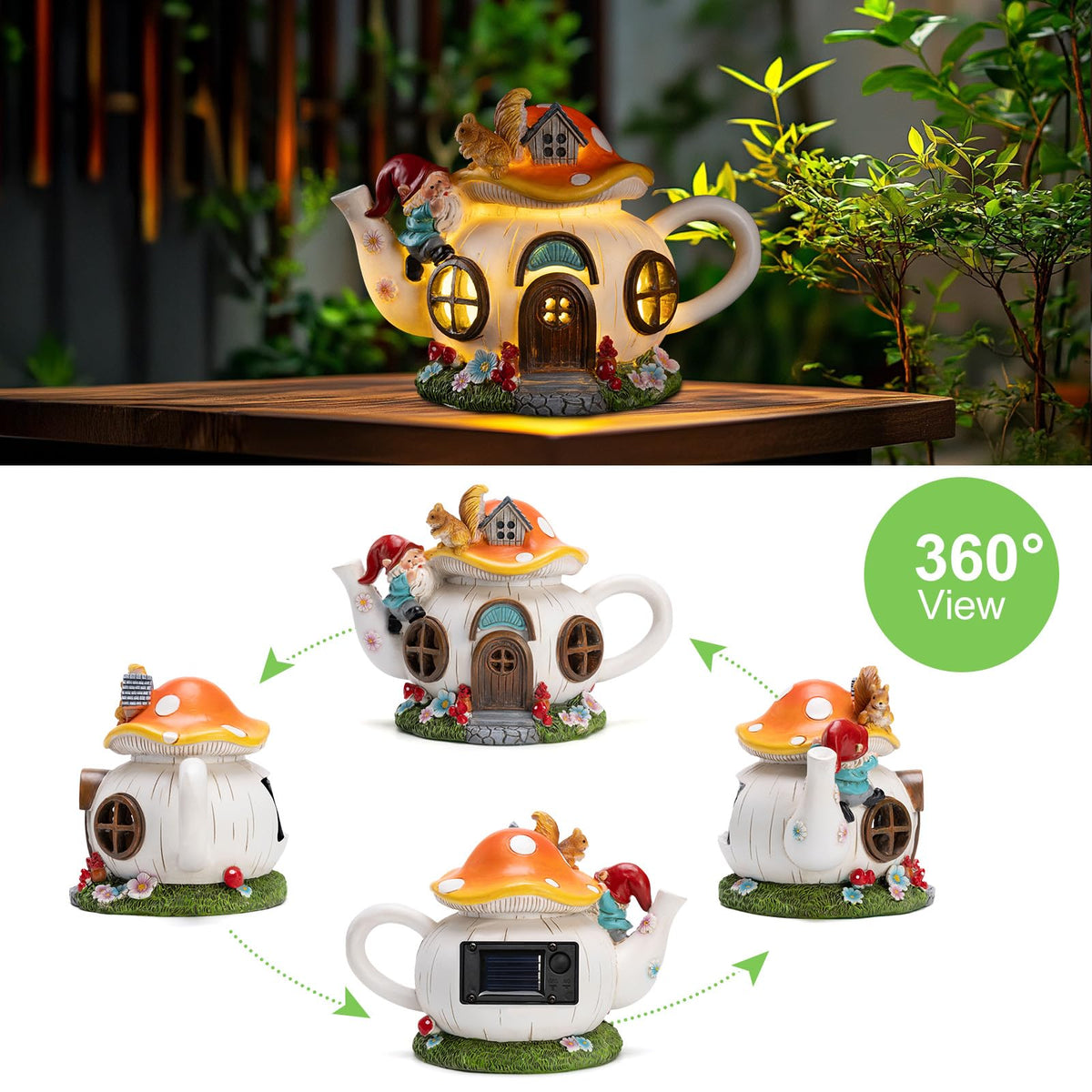 Twinbling IP65 waterproof resin solar garden light withstands weather for year-round use