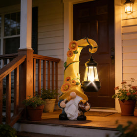Twinbling large garden gnome sculpture enhances curb appeal and inviting spaces