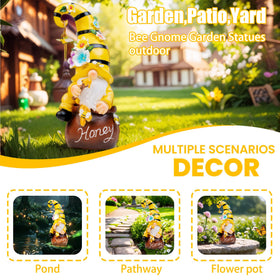 Twinbling outdoor gnome sculpture adds playful charm to patios and flower beds.