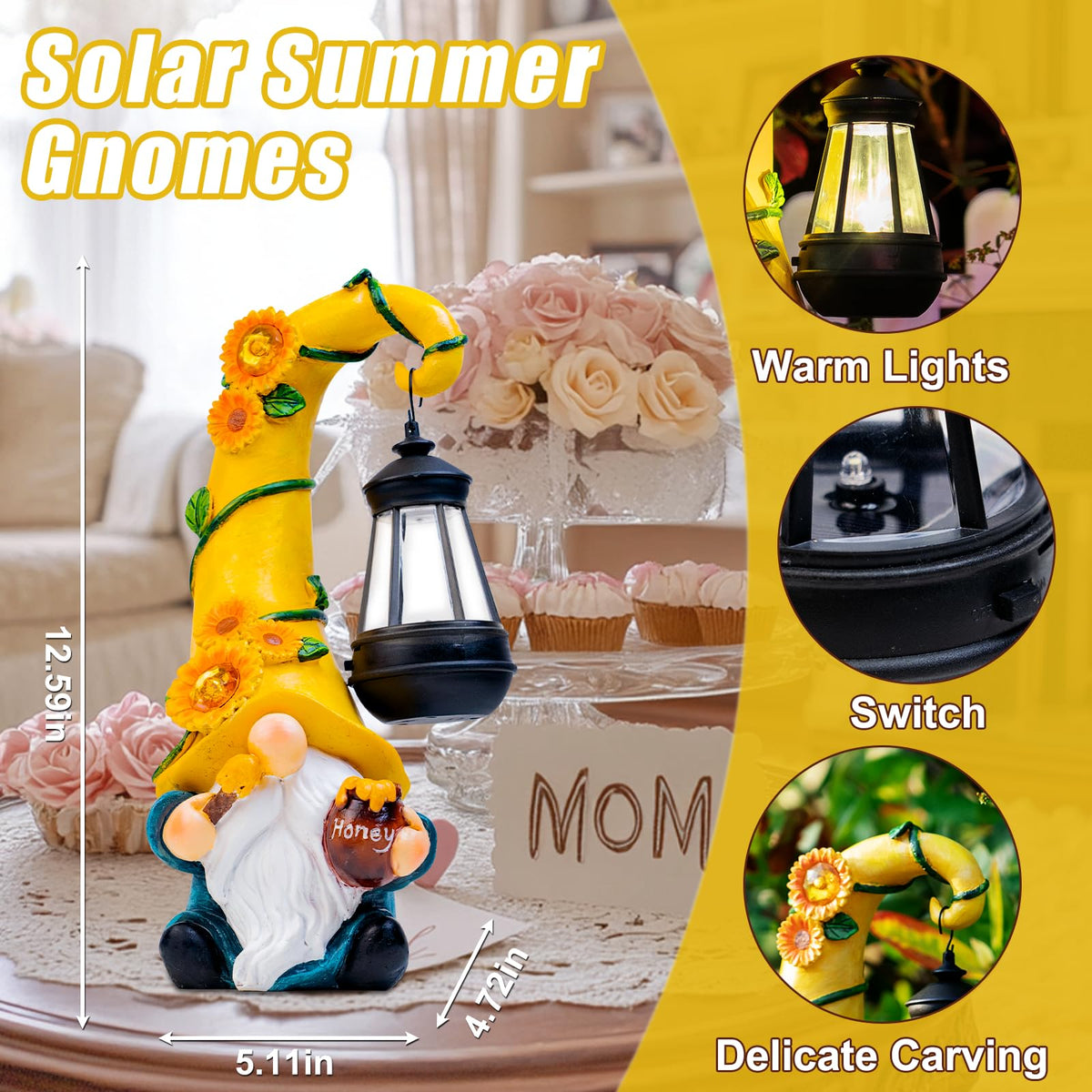 Twinbling resin outdoor gnome stands sturdy in varying weather conditions