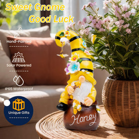 Twinbling yard lawn ornament gnome stands sturdy against breezes for outdoor display.