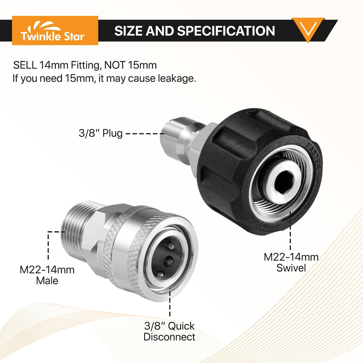 Twinkle Star 3/8 quick connect fittings enable fast hose changes.