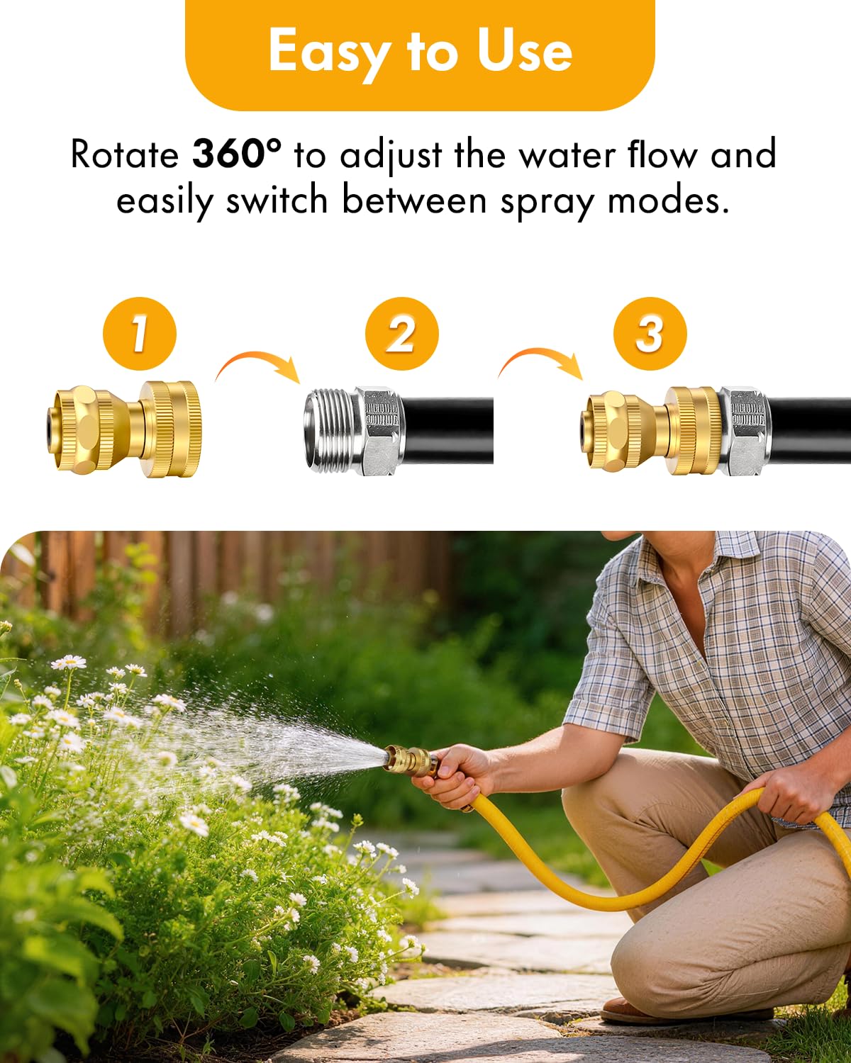 Twinkle Star brass hose nozzle compact set for multiple hoses