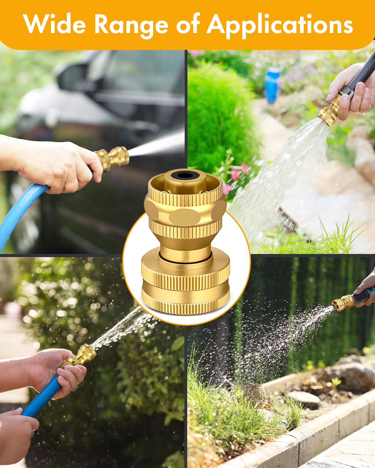 Twinkle Star brass hose nozzle close-up highlights solid brass and corrosion resistance