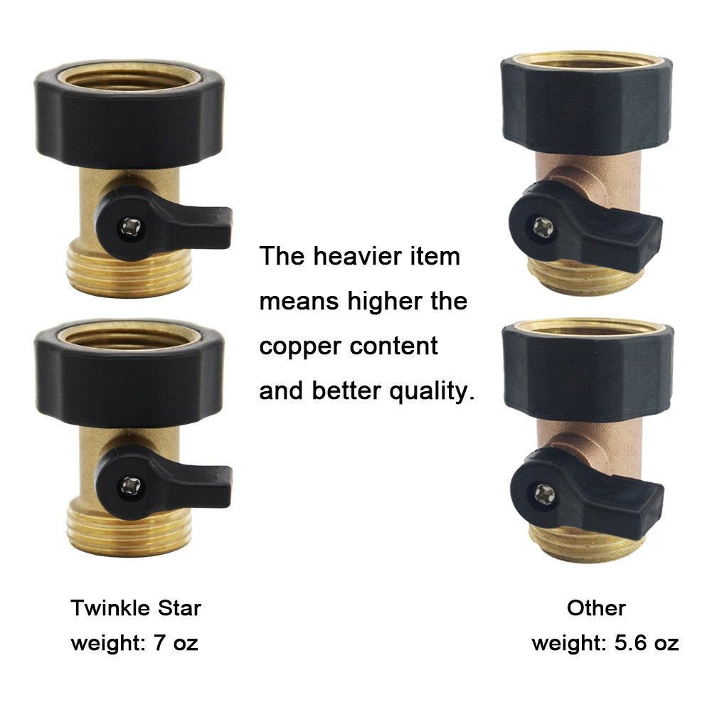 Twinkle Star pack of 2 garden hose shut-off valves for versatile setups.
