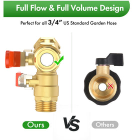 Twinkle Star brass Y-connector offers full-flow design for efficient water distribution.