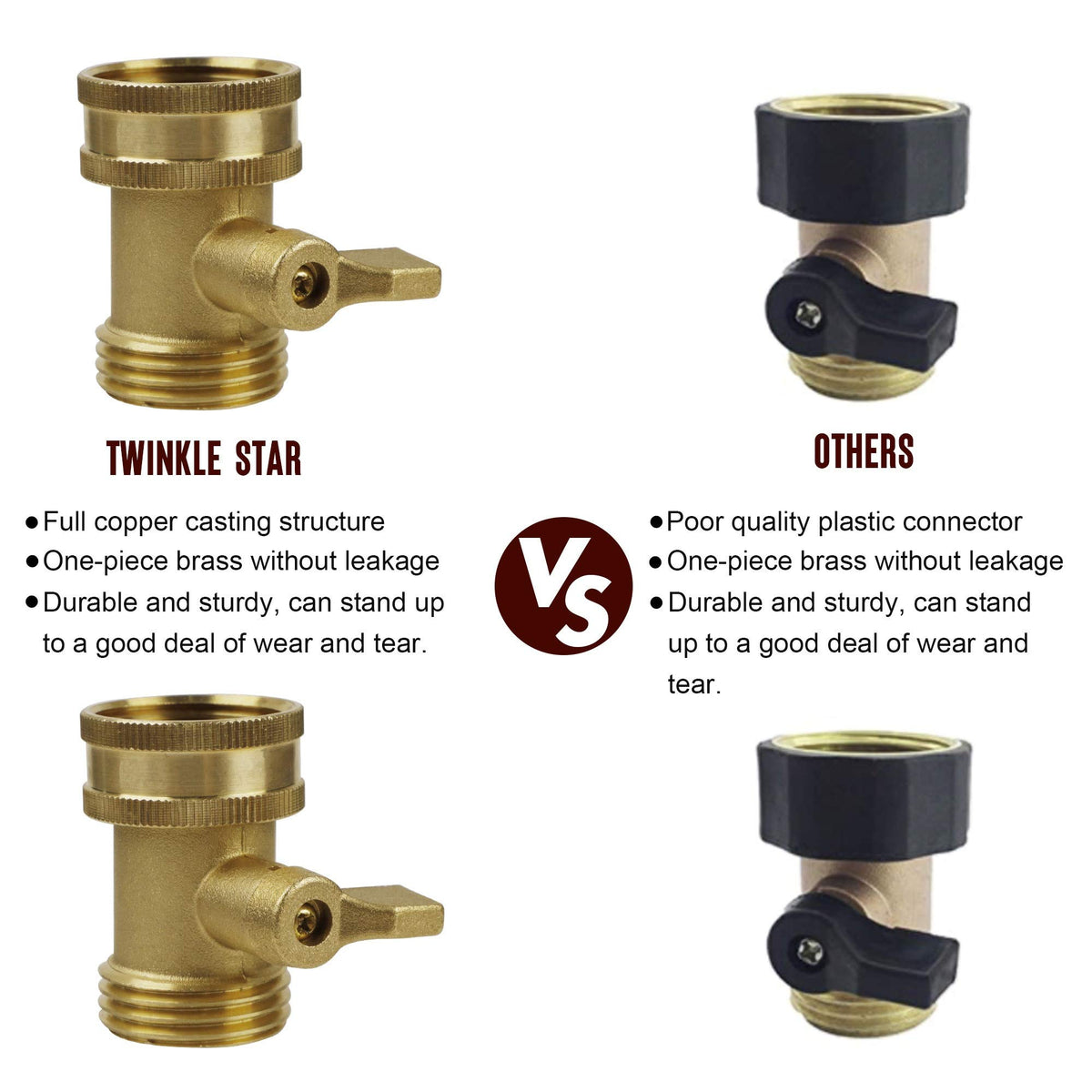Corrosion-proof brass valve design for long-lasting outdoor performance on hoses.