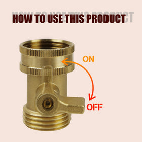 Ergonomic brass handle in use, offering smooth, comfortable grip while turning water on and off.