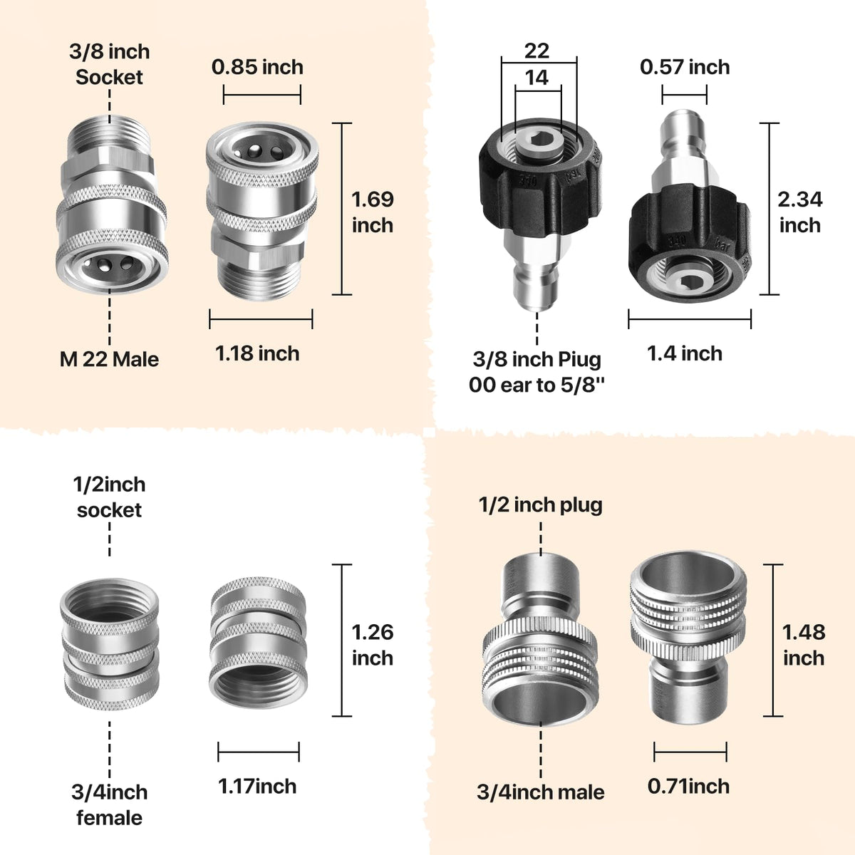 Twinkle Star half-inch plug to three-quarter-inch male aids versatile setup.