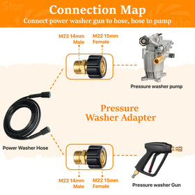 Twinkle Star 3/8-inch quick disconnect with M22-14 compatibility for easy setup.