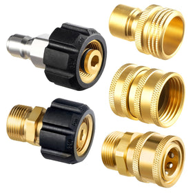 Twinkle Star 3/8-inch quick disconnect to M22-14 for quick hose changes.
