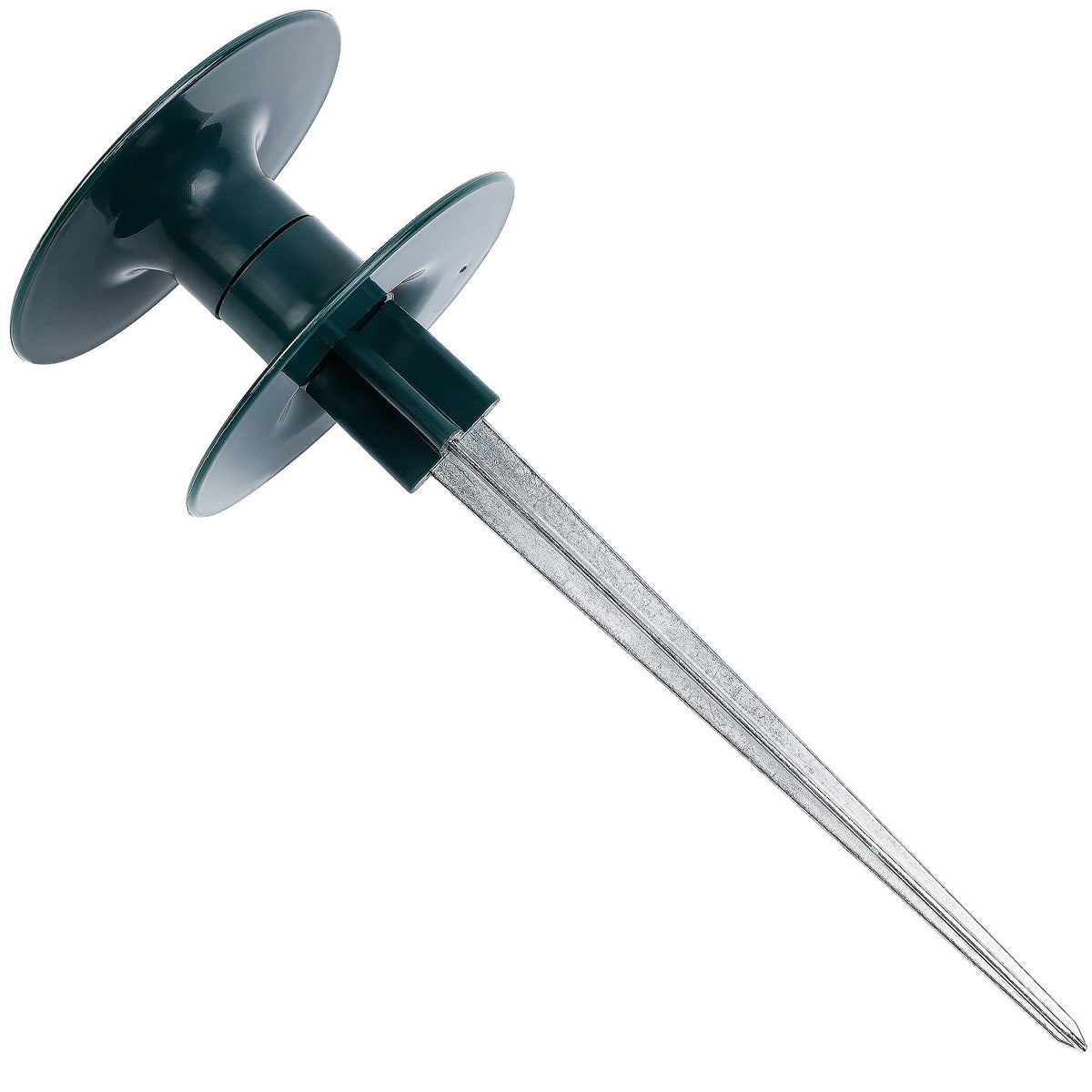 Twinkle Star rust-free zinc stake supports hoses around garden corners.