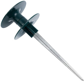 Twinkle Star rust-free zinc stake supports hoses around garden corners.