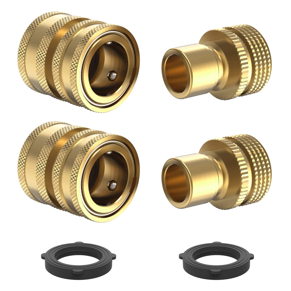 Twinkle Star three-quarter garden hose quick-connect fittings in brass for secure, no-leak connections.